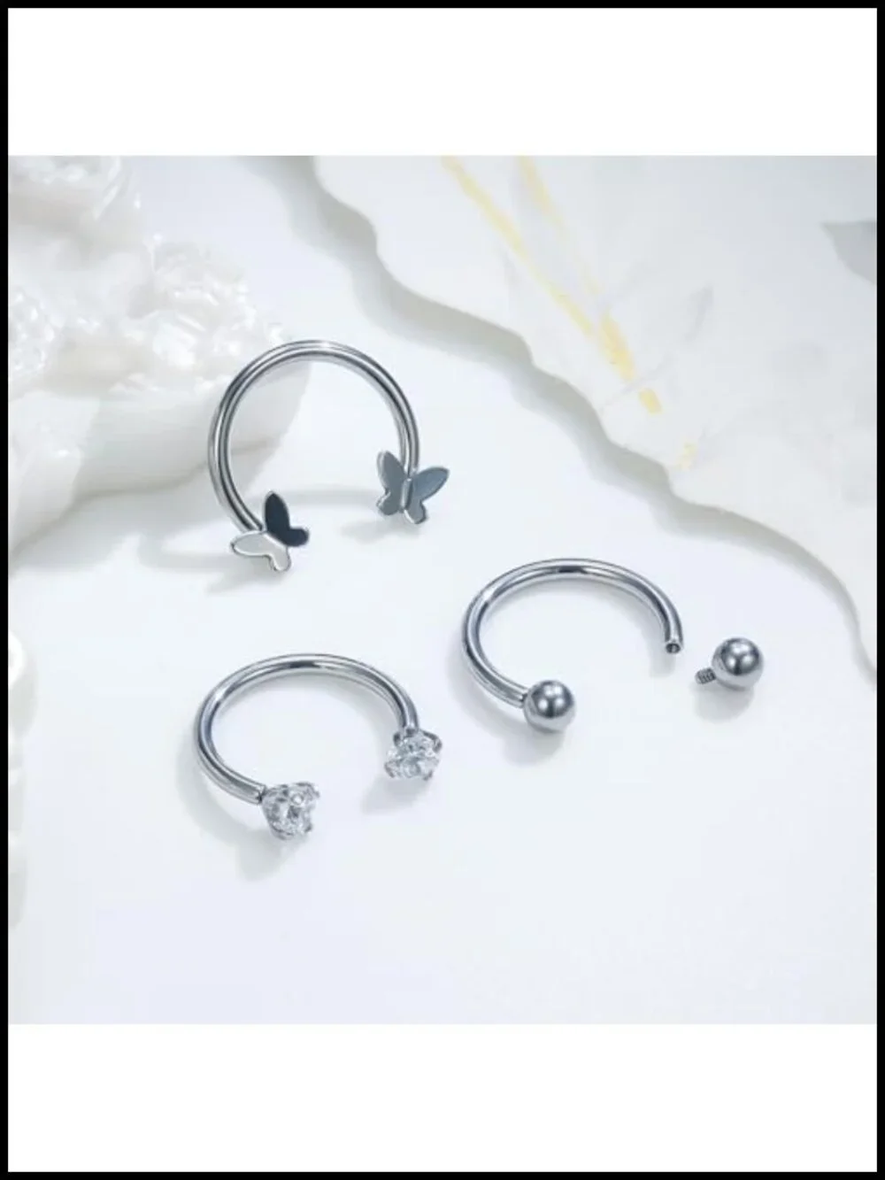 16G Titanium Horseshoe Septum Nose Ring 10mm Internally Threaded Piercing